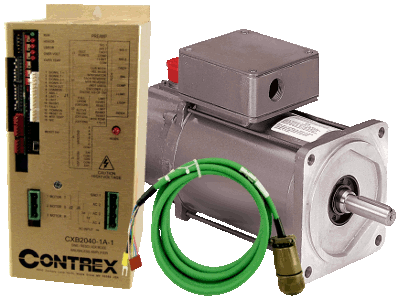 Contrex brushless dc servo amplifier, servo motor, and servo cables